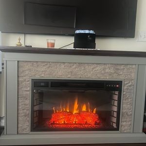 Fire place tv stand, very aesthetically pleasing.